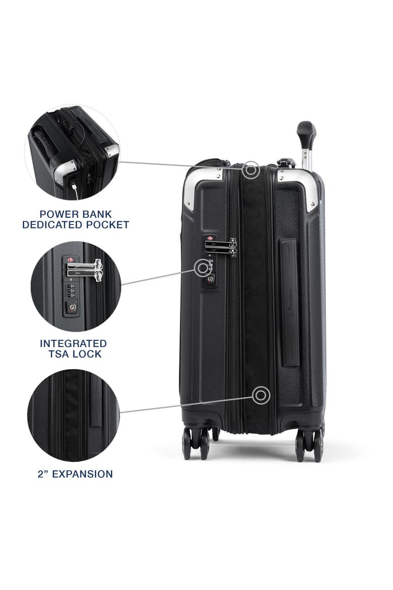 Platinum Elite Hardside Expandable 21" Carry On, Fits up to 15.6" Laptop, Alternate, color, Shadow Black
