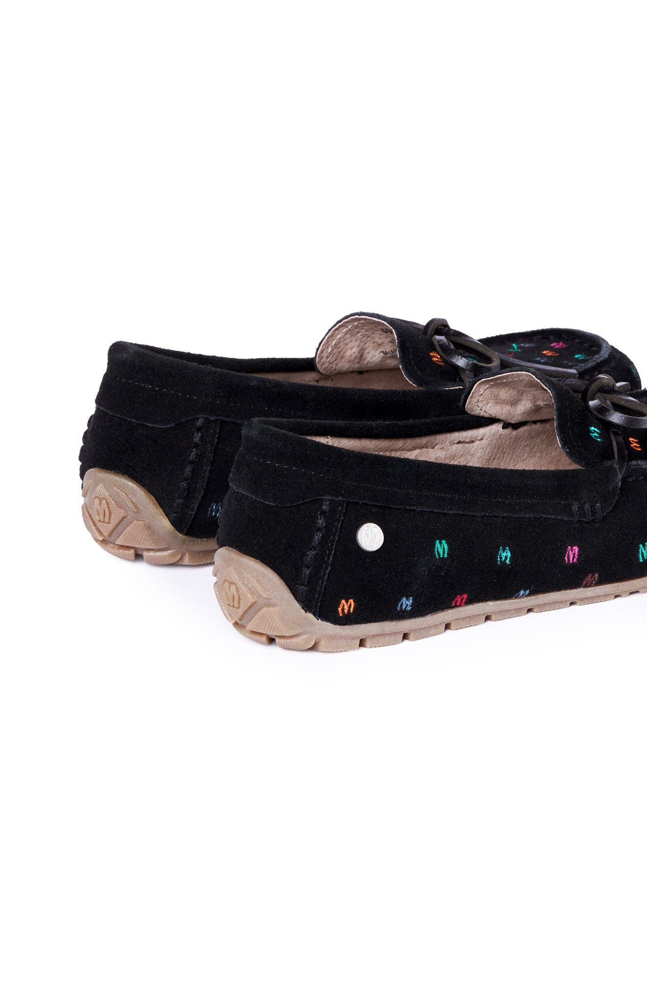 Embroidered Suede Moccasin, Alternate, color, BLACK EMBROIDERY