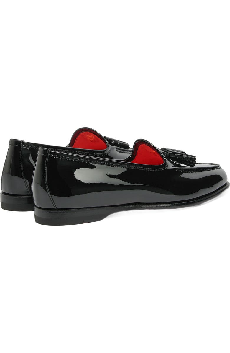 Santoni Women's Andrea Black Patent Tassel Loafer, Alternate, color, Black
