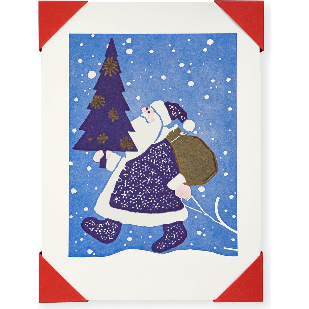 Archivist Gallery Father Christmas 5-pack Holiday Greeting Cards In Multi