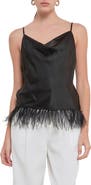 Endless Rose Feather Hem Satin Camisole