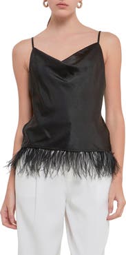 Endless Rose Feather Hem Satin Camisole