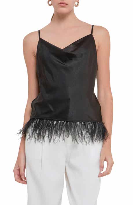 Endless Rose Feather Hem Satin Camisole