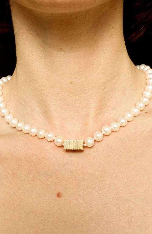 Ivi Los Angeles Kelly Cultured Pearl Necklace In Yellow Gold