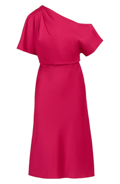 AIDAN MATTOX AIDAN MATTOX BY ADRIANNA PAPELL ONE-SHOULDER SATIN CREPE MIDI DRESS