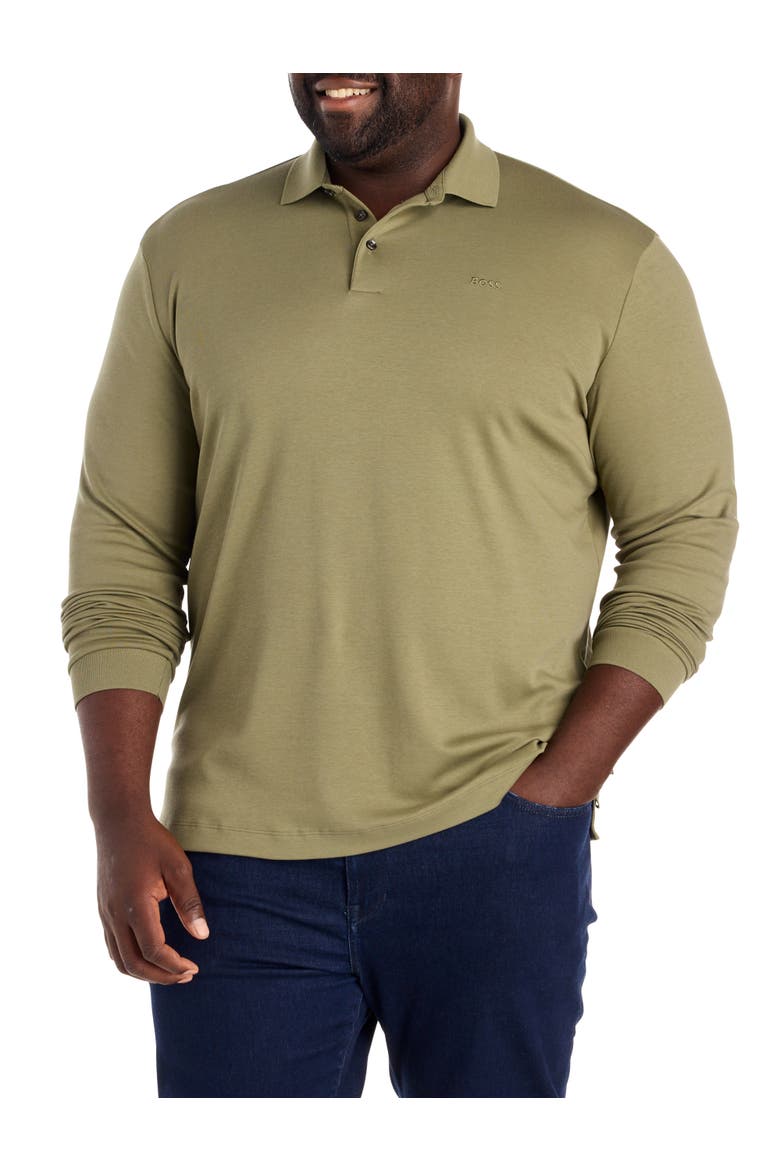 Big & Tall Pado Long-Sleeve Polo Shirt, Main, color, MEDIUM GREEN