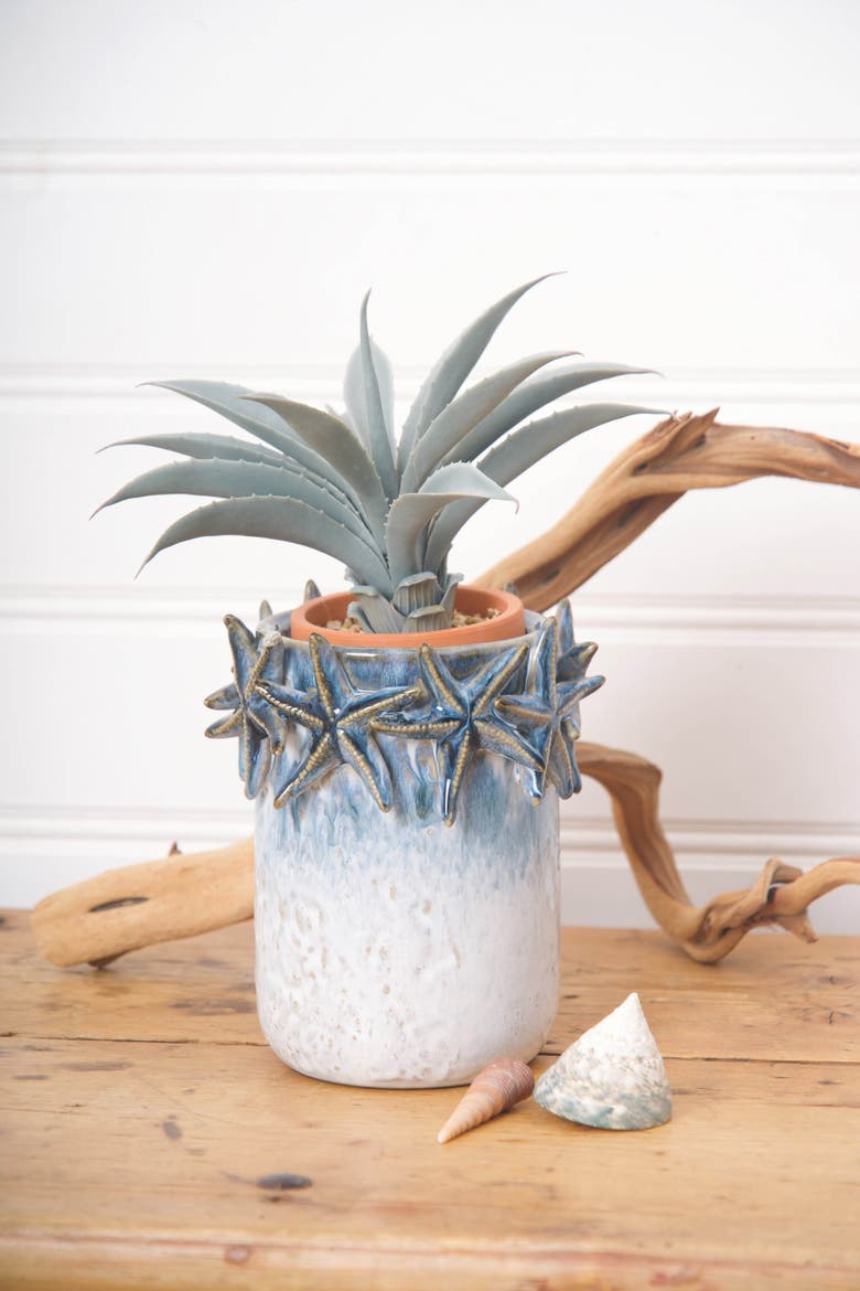 Chinoiserie Sea Starfish Decorative Novelty Container, Alternate, color, Gray
