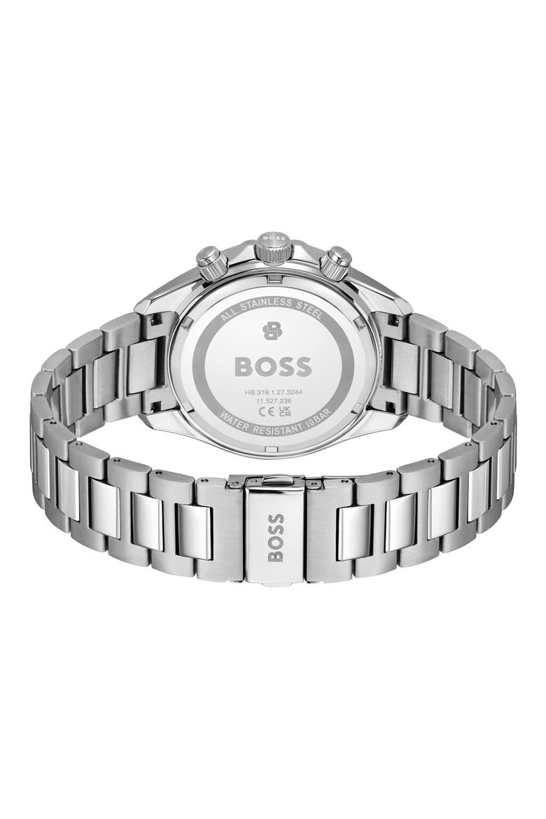 Bossletic Chronograph Bracelet Watch, 43mm, Alternate, color, DARK BLUE