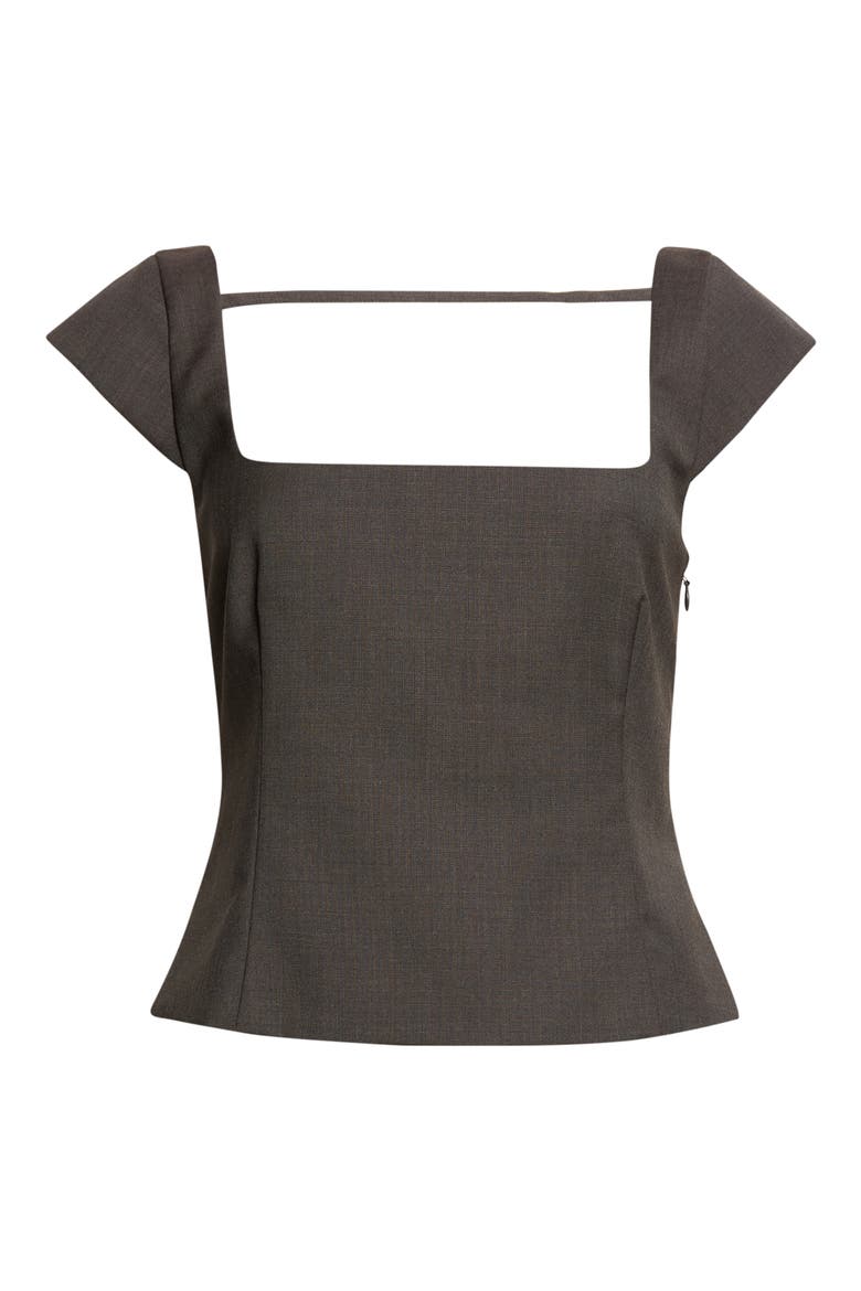 Wool Blend Cap Sleeve Top, Alternate, color, UMBER