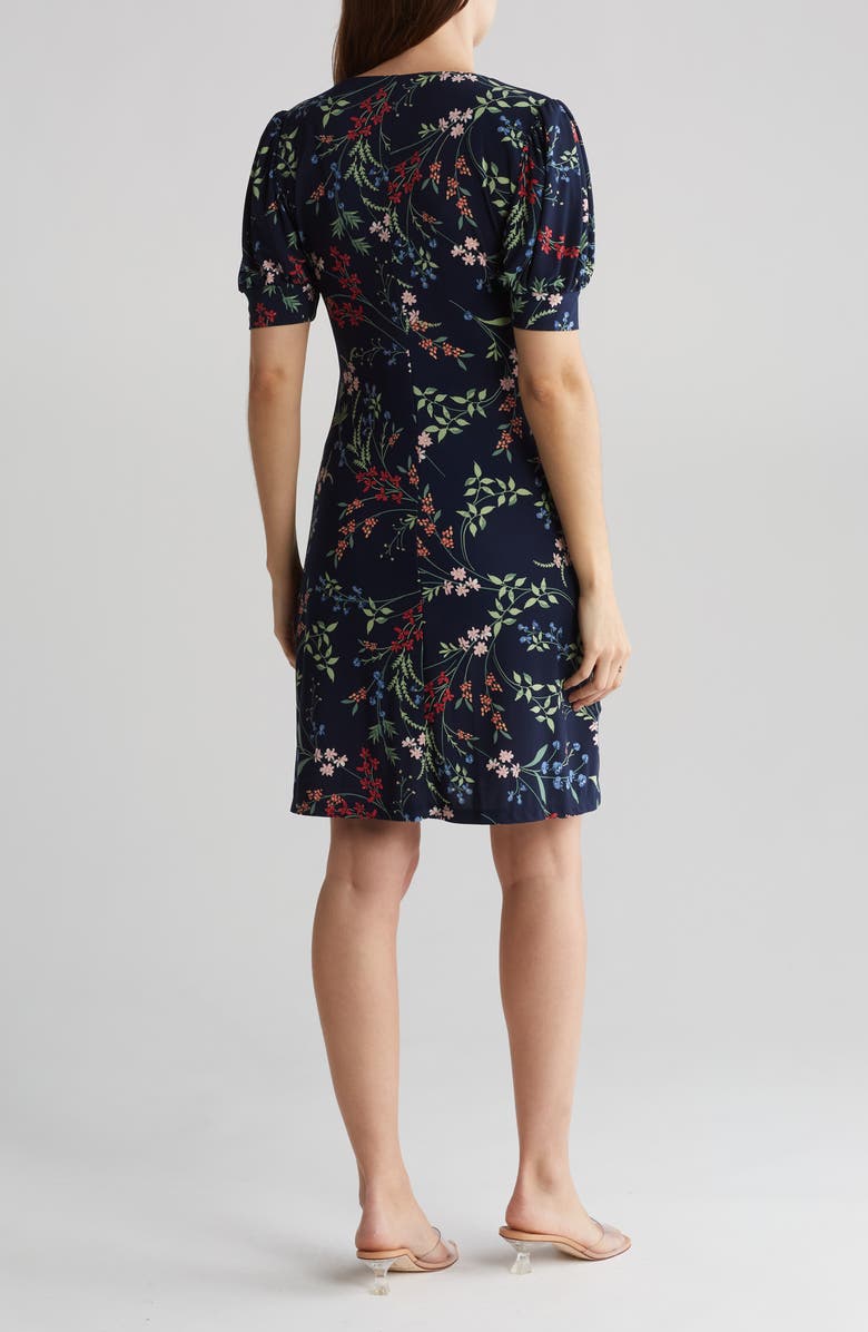 Tommy Hilfiger Puff Sleeve Floral Jersey Dress, Alternate, color, 