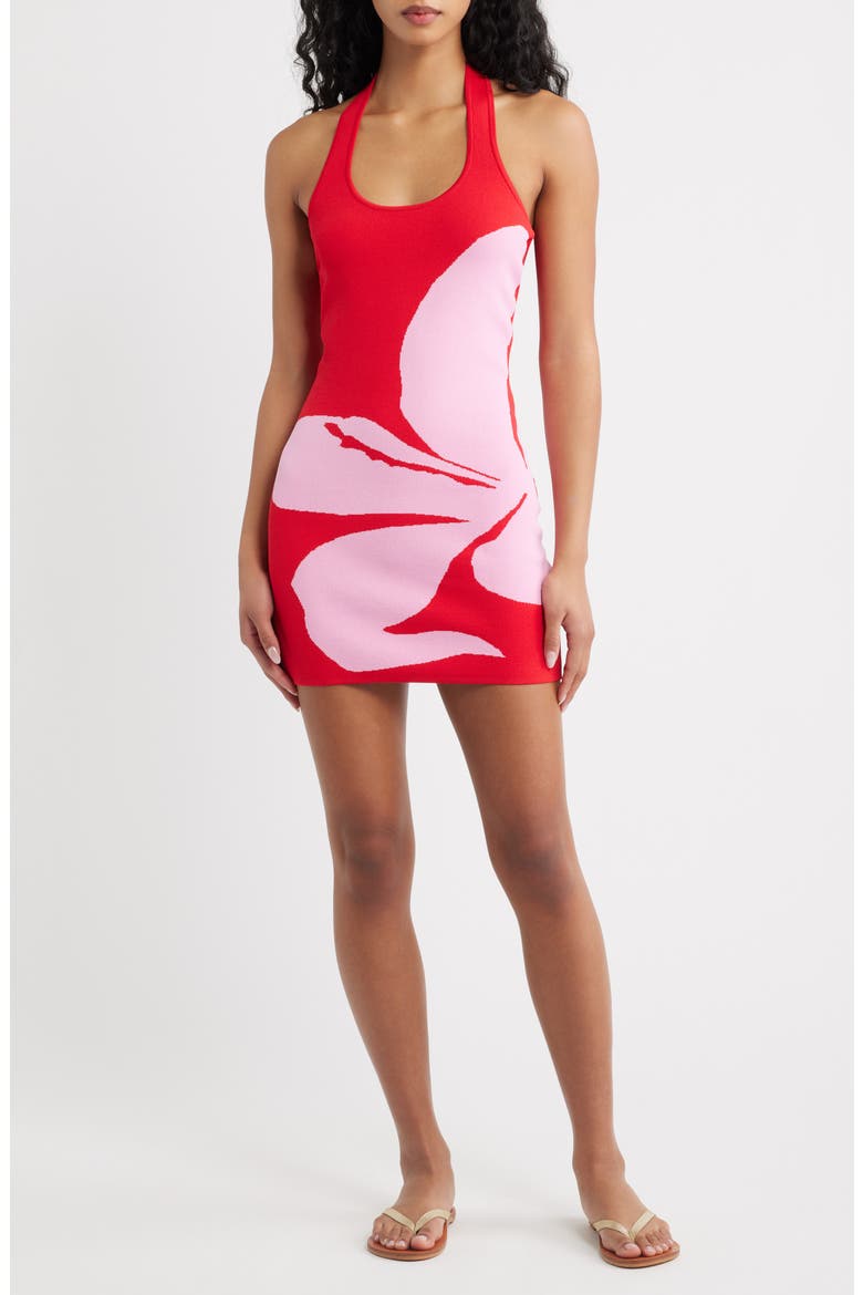 Knit Halter Minidress, Main, color, BERRY BLISS