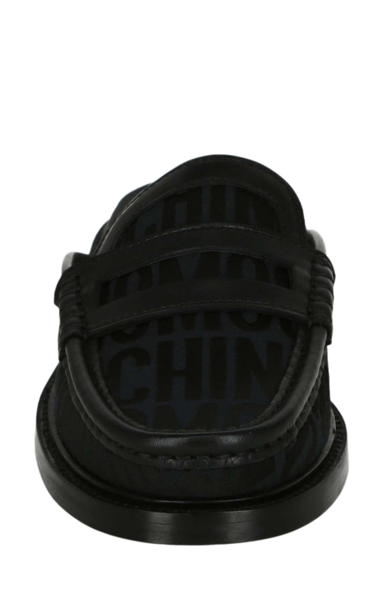 Moschino Canvas Slipper Mule, Alternate, color, Black