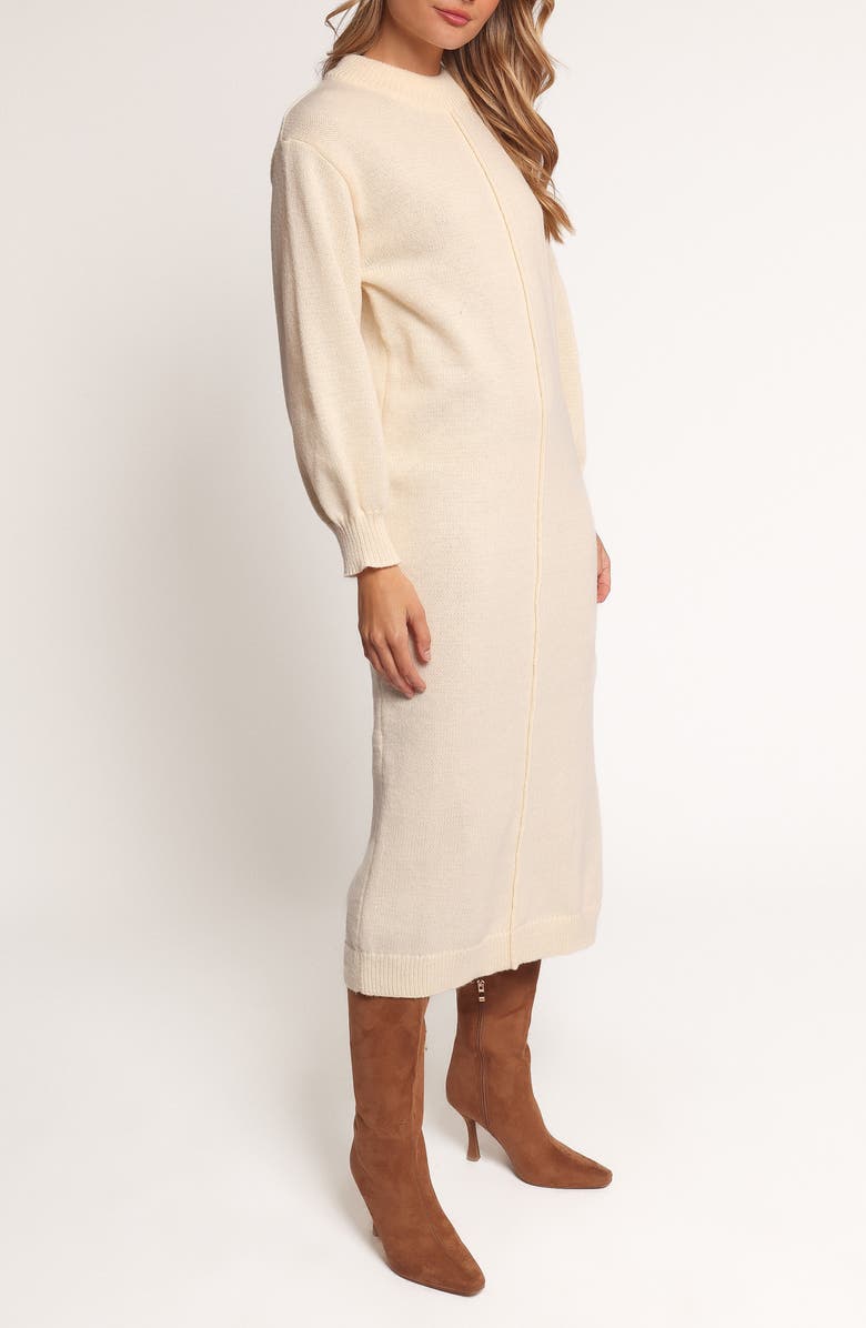 Petal & Pup Odile Long Sleeve Maxi Sweater Dress, Alternate, color, Light Tan