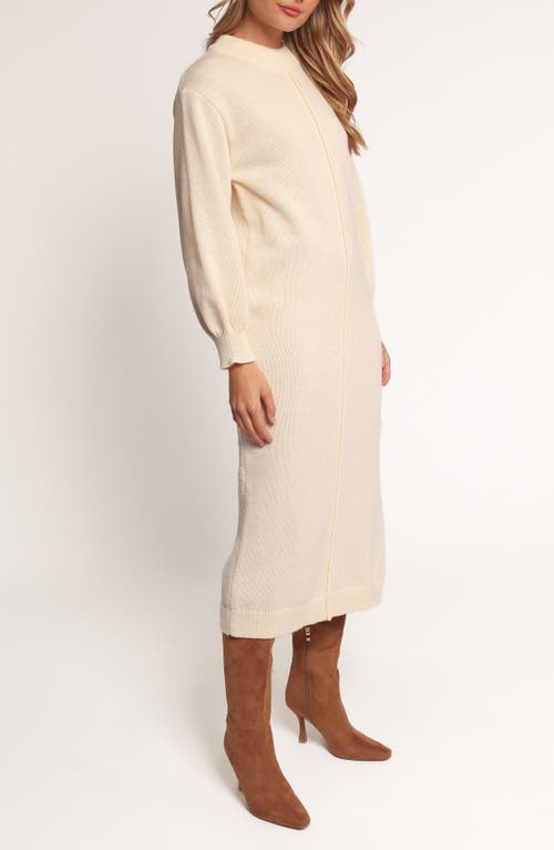 Petal And Pup Petal & Pup Odile Long Sleeve Maxi Sweater Dress In White