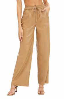 Good American Faux Leather Wide Leg Pants