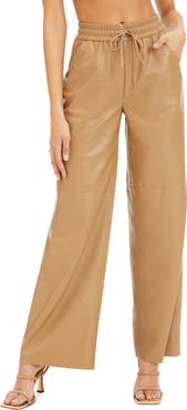Good American Faux Leather Wide Leg Pants