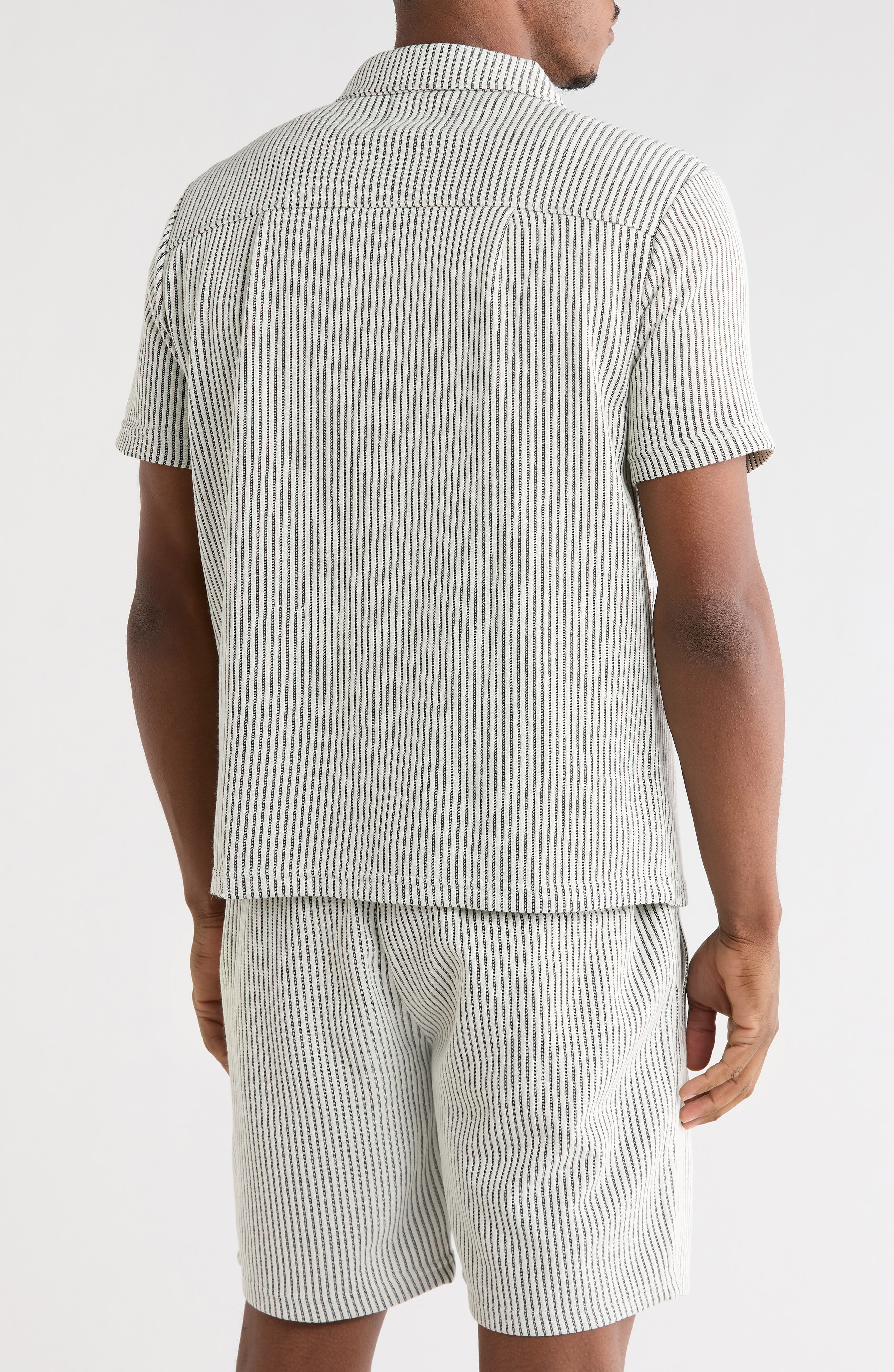Rib Stripe Button-Up Shirt - image 2