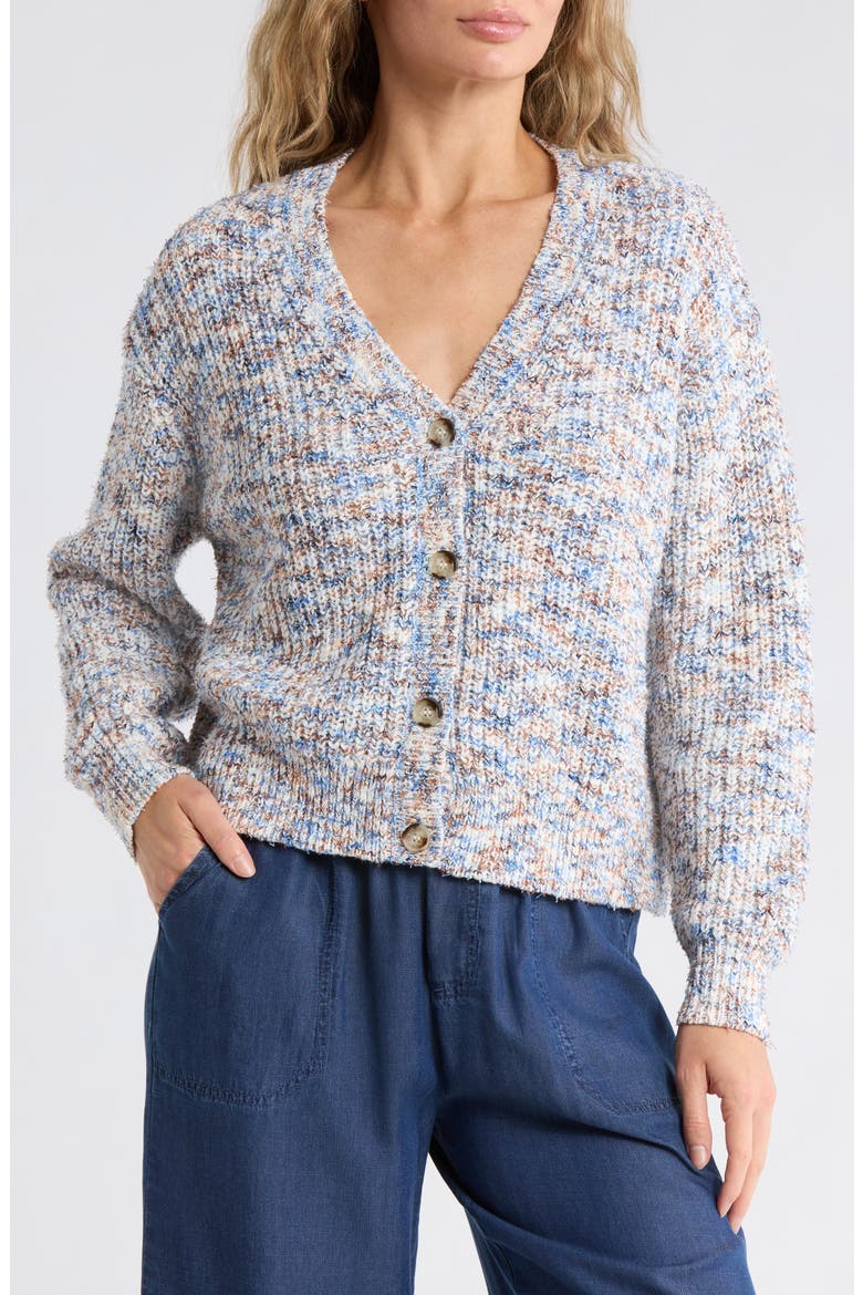 Elysees V-Neck Cardigan, Main, color, BLUE MARL