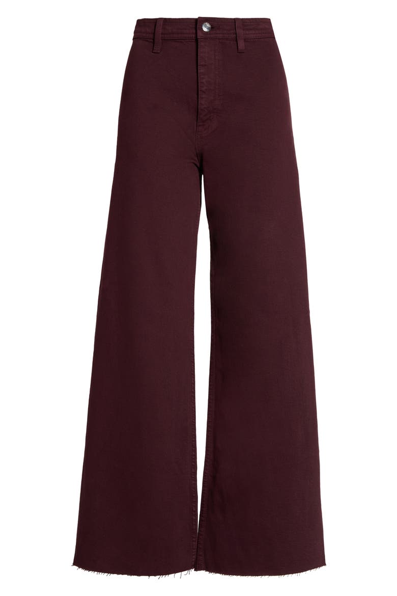 Penny High Waist Wide Leg Petite Jeans, Main, color, CLARET