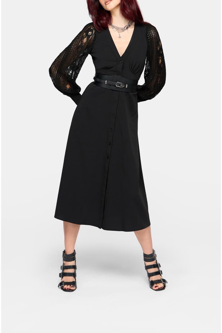 Covenant Midi Dress, Alternate, color, Black