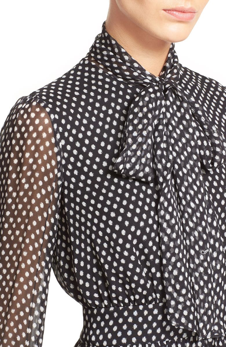 Diane von Furstenberg 'Arabella' Pinstripe Silk Dress, Alternate, color,