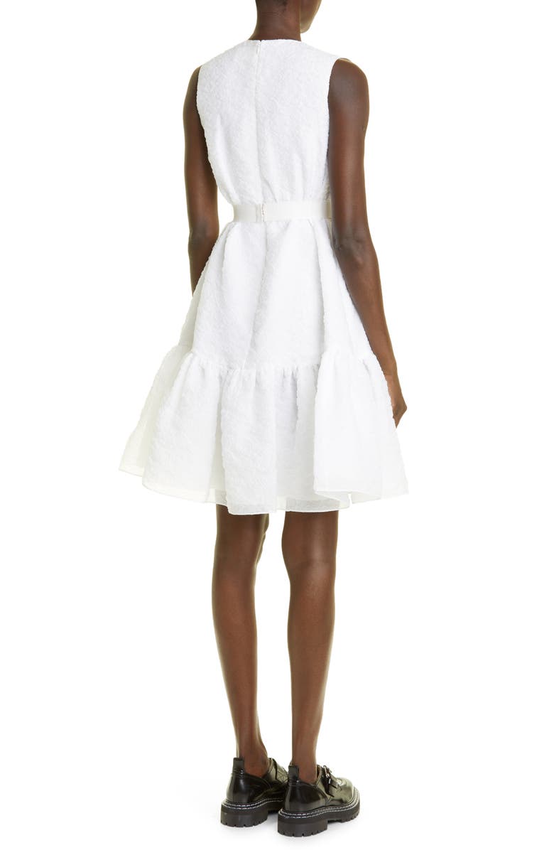 Erdem Maple Tiered Cloqué Dress, Alternate, color, White