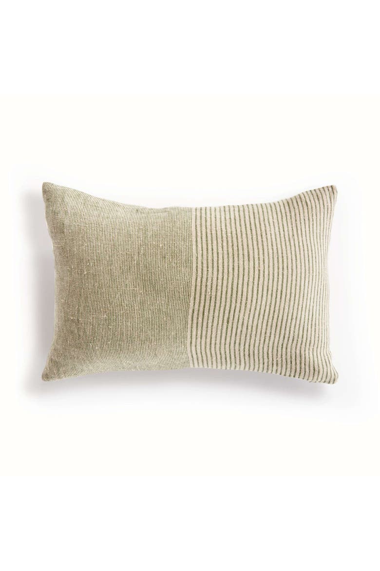 Otis Pinstripe Lumbar Pillow, Main, color, Beige