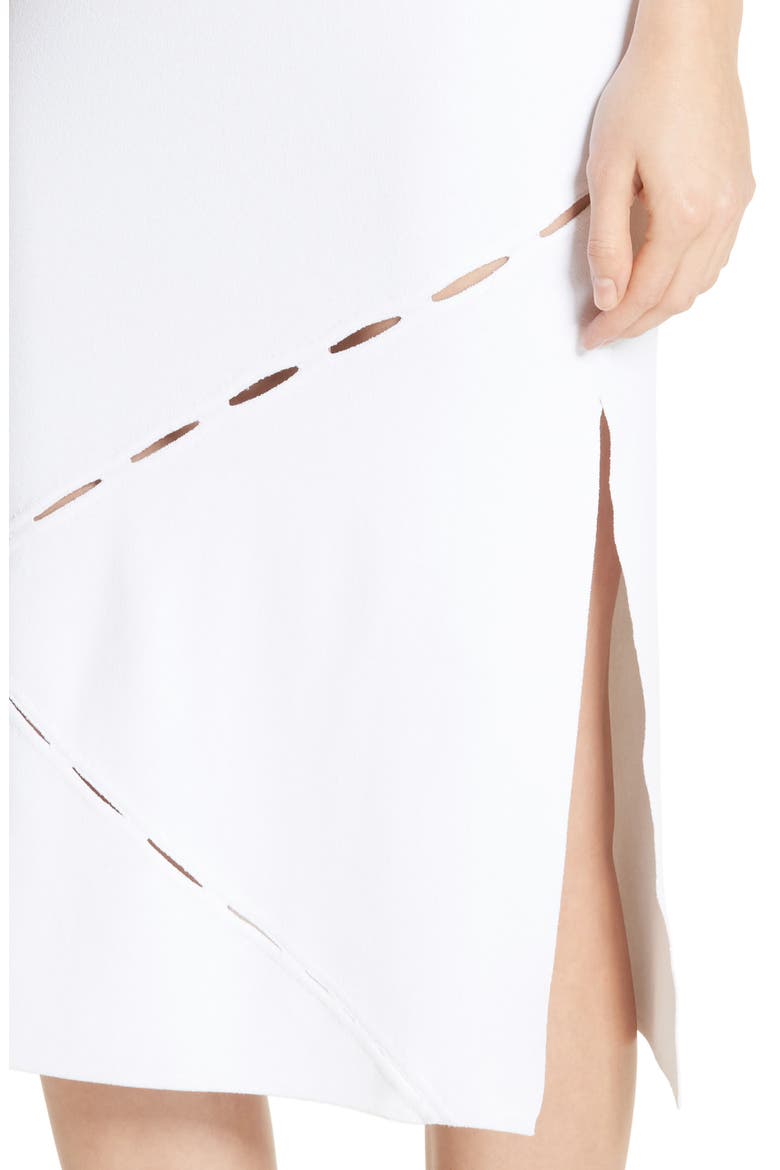 Eden Slash Detail Midi Dress, Alternate, color, WHITE