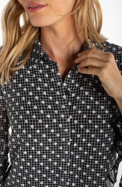 Liverpool Los Angeles Balloon Sleeve Button-up Top In Gray