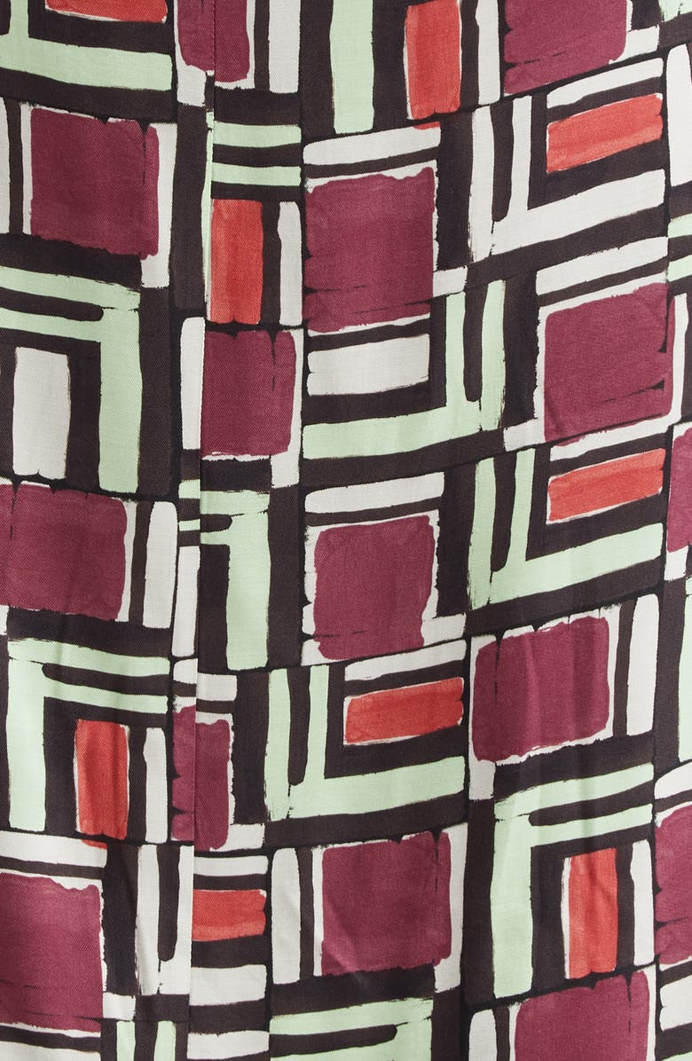 ST. JOHN Geometric Print Sleeveless Knit Midi Dress, Alternate, color, Dark Claret Multi