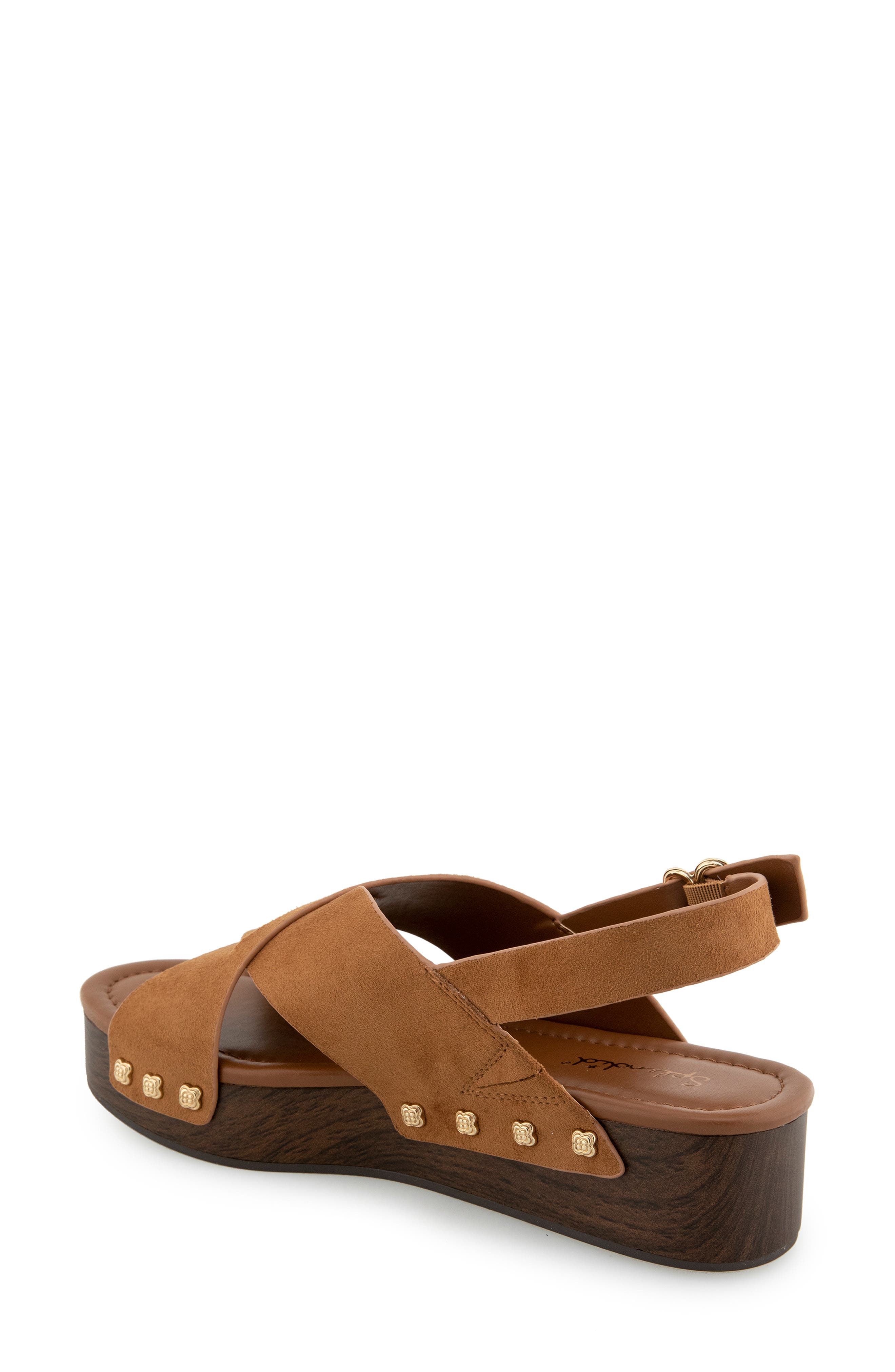 Splendid Quandry Woodgrain Platform Slingback Sandal, Alternate, color, Caramel