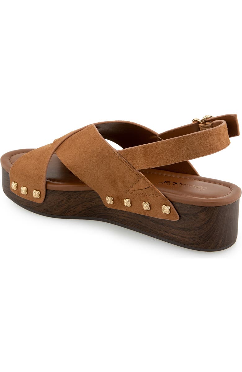 Splendid Quandry Woodgrain Platform Slingback Sandal, Alternate, color, Caramel