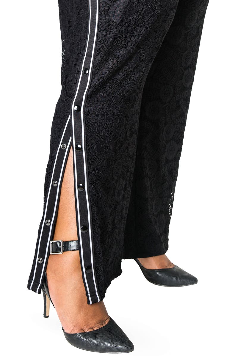 Poetic Justice Cornella High Rise Lace Knit Track Pants, Alternate, color,