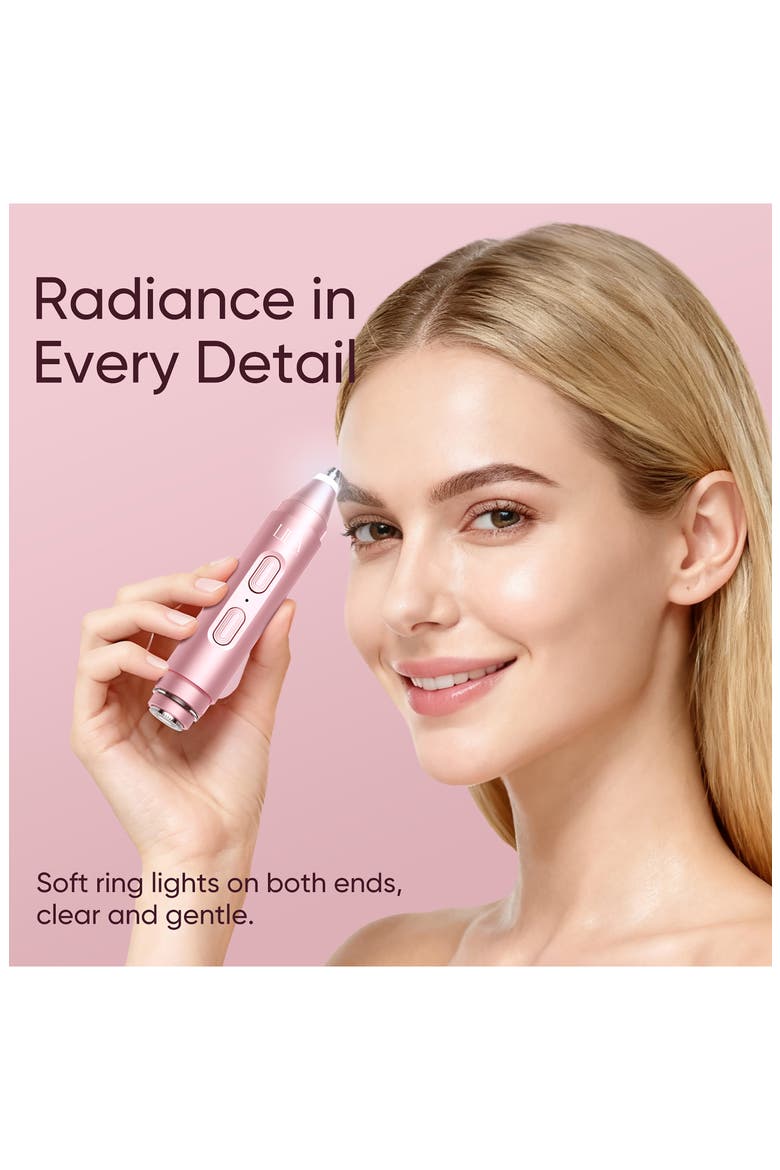 2-in-1 Portable Facial Shaver & Eyebrow Trimmer in Bloom, Alternate, color, PINK