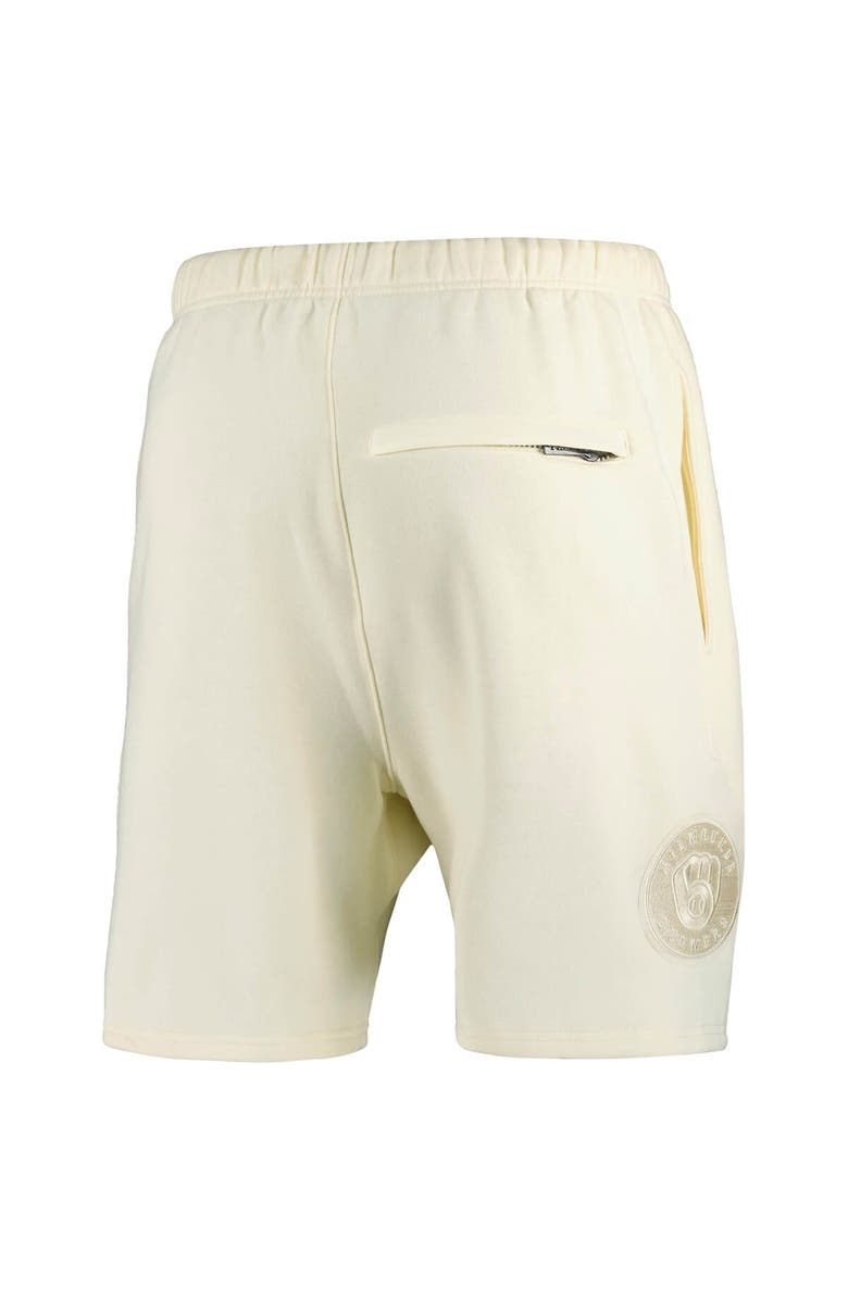 PRO STANDARD Men's Pro Standard Cream Milwaukee Brewers Neutral Fleece Shorts, Alternate, color, Cream