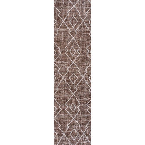 Jonathan Y Carwa Diamond Trellis Indoor/outdoor Area Rug In Brown/beige