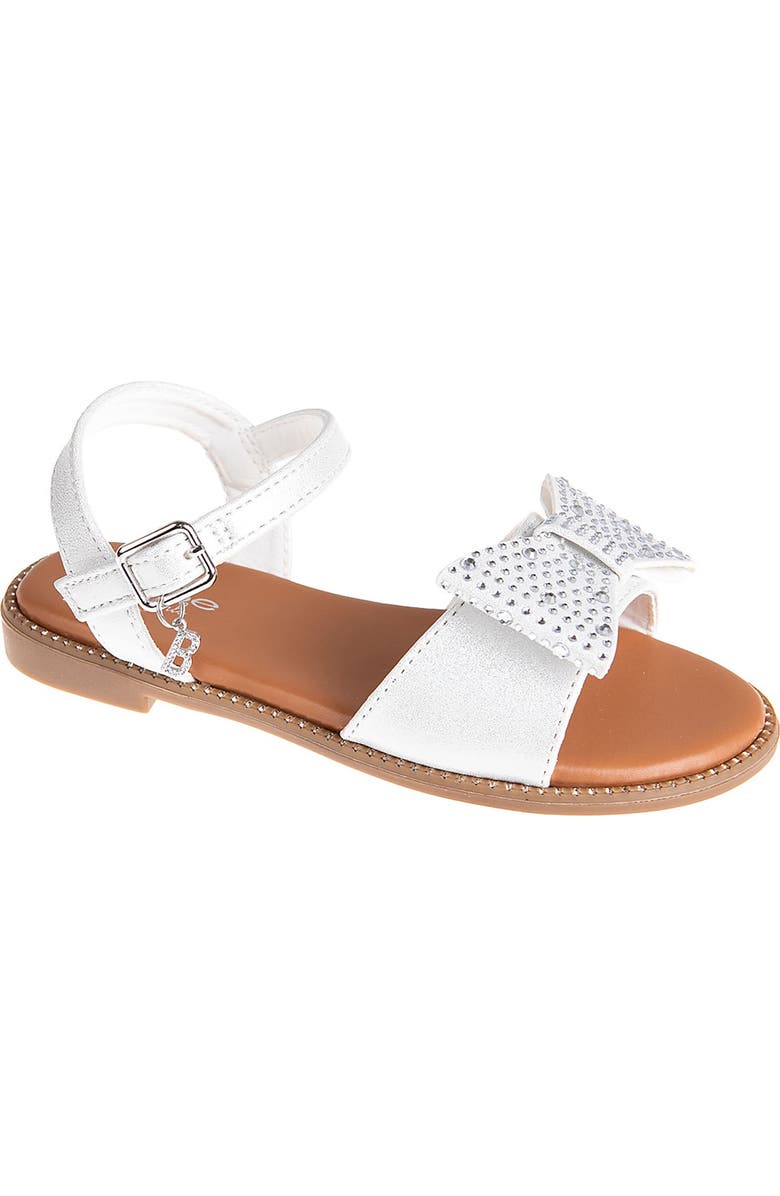 bebe Kids' Rhinestone Bow Sandal, Main, color,