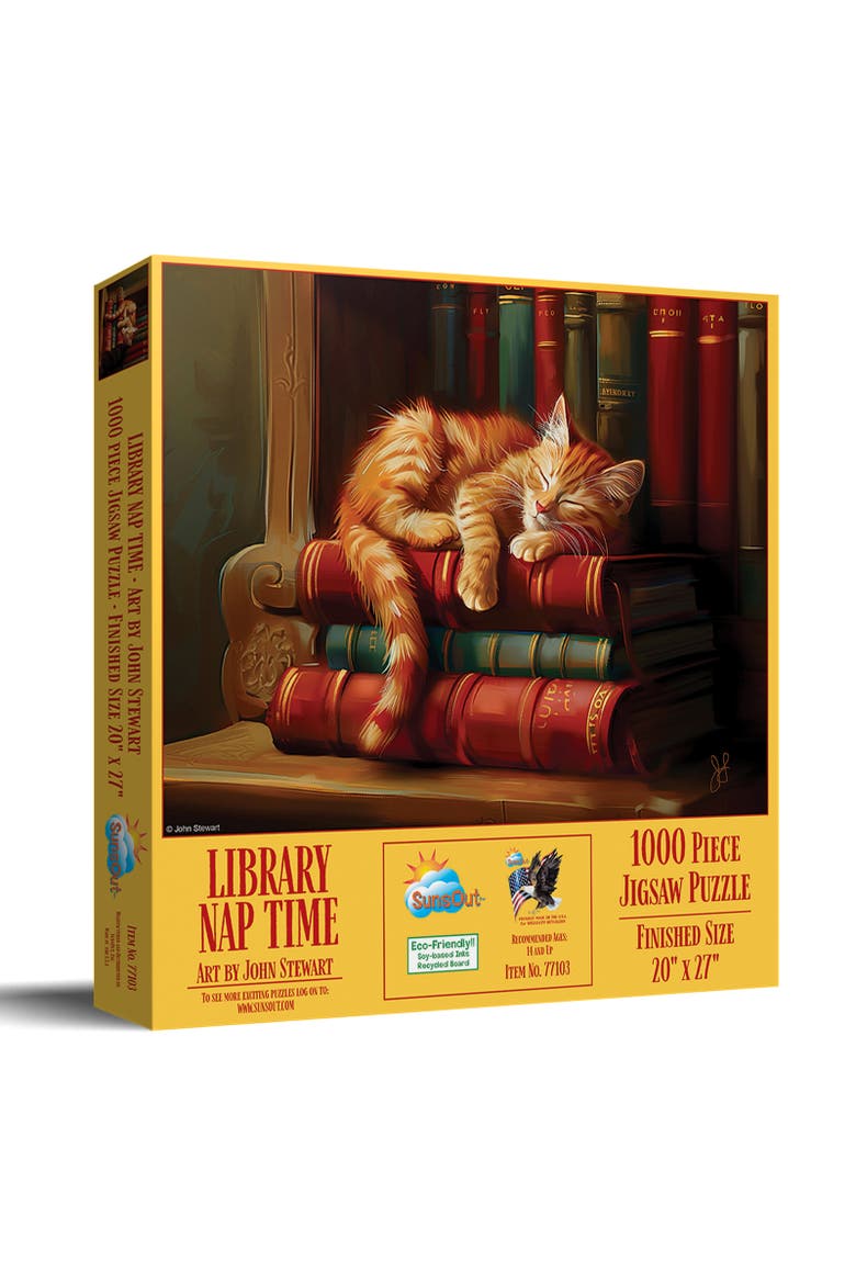Library Nap 1000 piece Jigsaw Puzzle for Adults, Main, color, Multicolor