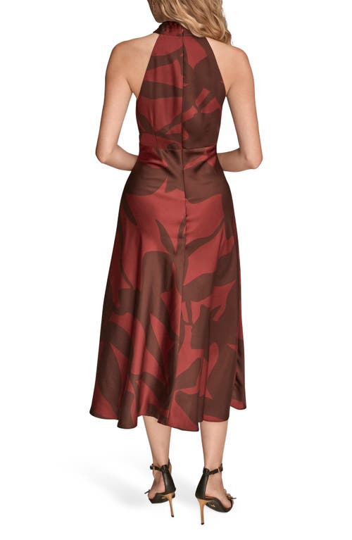 Donna Karan New York Poly Print Sleeveless Gown In Red