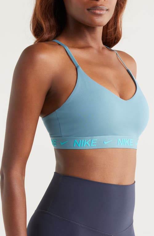 Nike Indy Light Support Padded Adjustable Sports Bra In Blue
