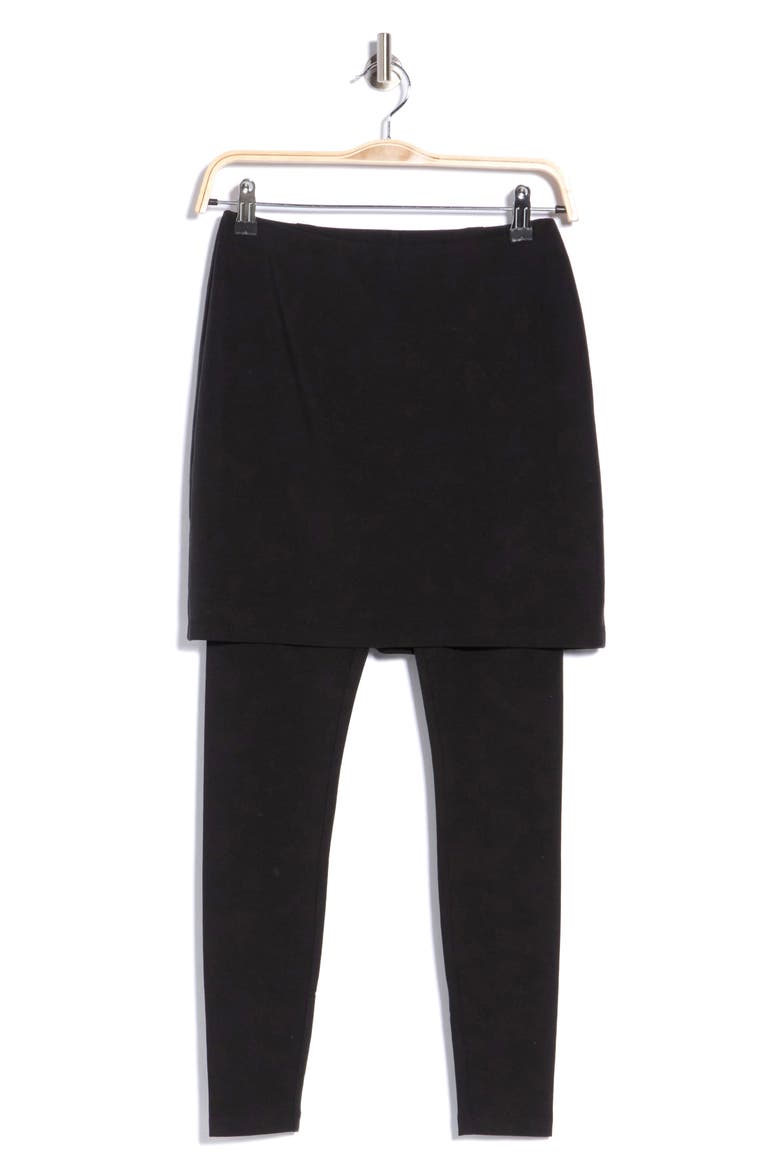 Skirted Ankle Leggings, Main, color, BLACK