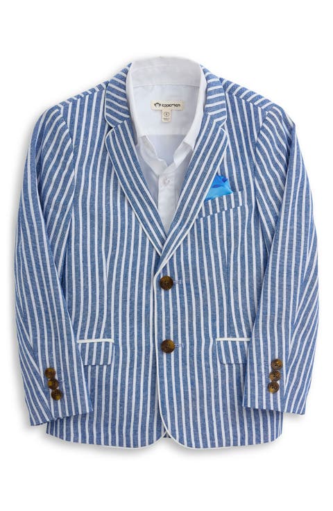 Kids' Club Stripe Linen Blend Blazer (Toddler, Little Kid & Big Kid)