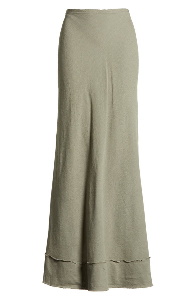 Topshop Cotton & Linen Maxi Skirt, Main, color, 