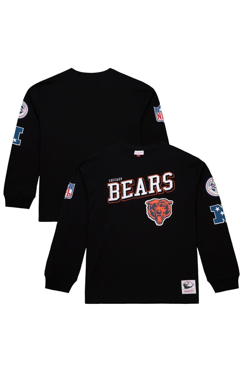 Mitchell & Ness Men's Mitchell & Ness Black Chicago Bears Training Camp Vintage Logos Long Sleeve T-Shirt, Main, color, Black