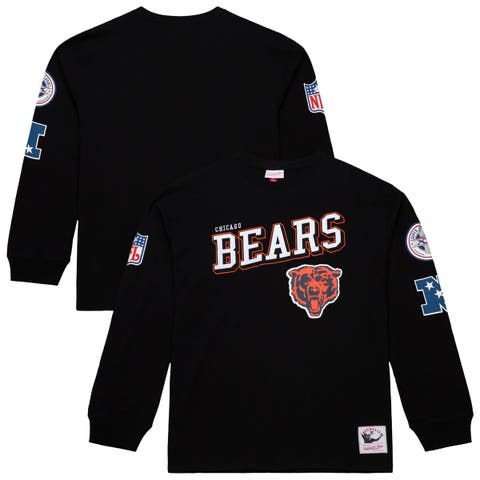Men's Mitchell & Ness  Black Chicago Bears Training Camp Vintage Logos Long Sleeve T-Shirt