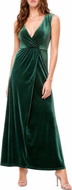 BY DESIGN Munich Velvet Twist Front Sleeveless Maxi Dress