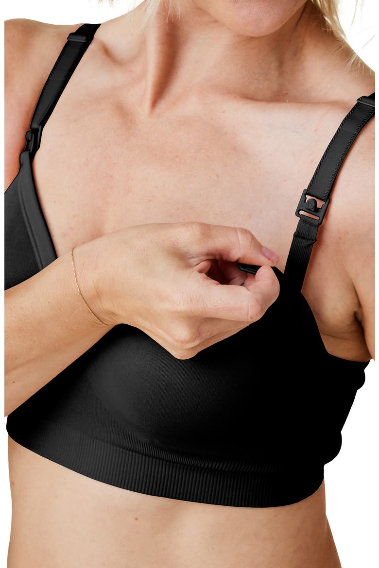 Plunge Wireless Maternity/Nursing Bra, Alternate, color, BLACK