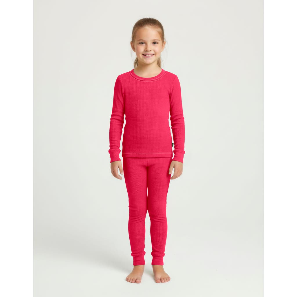 City Threads Kids' Girls Soft & Cozy Thermal Long Johns 2-piece Set In Red
