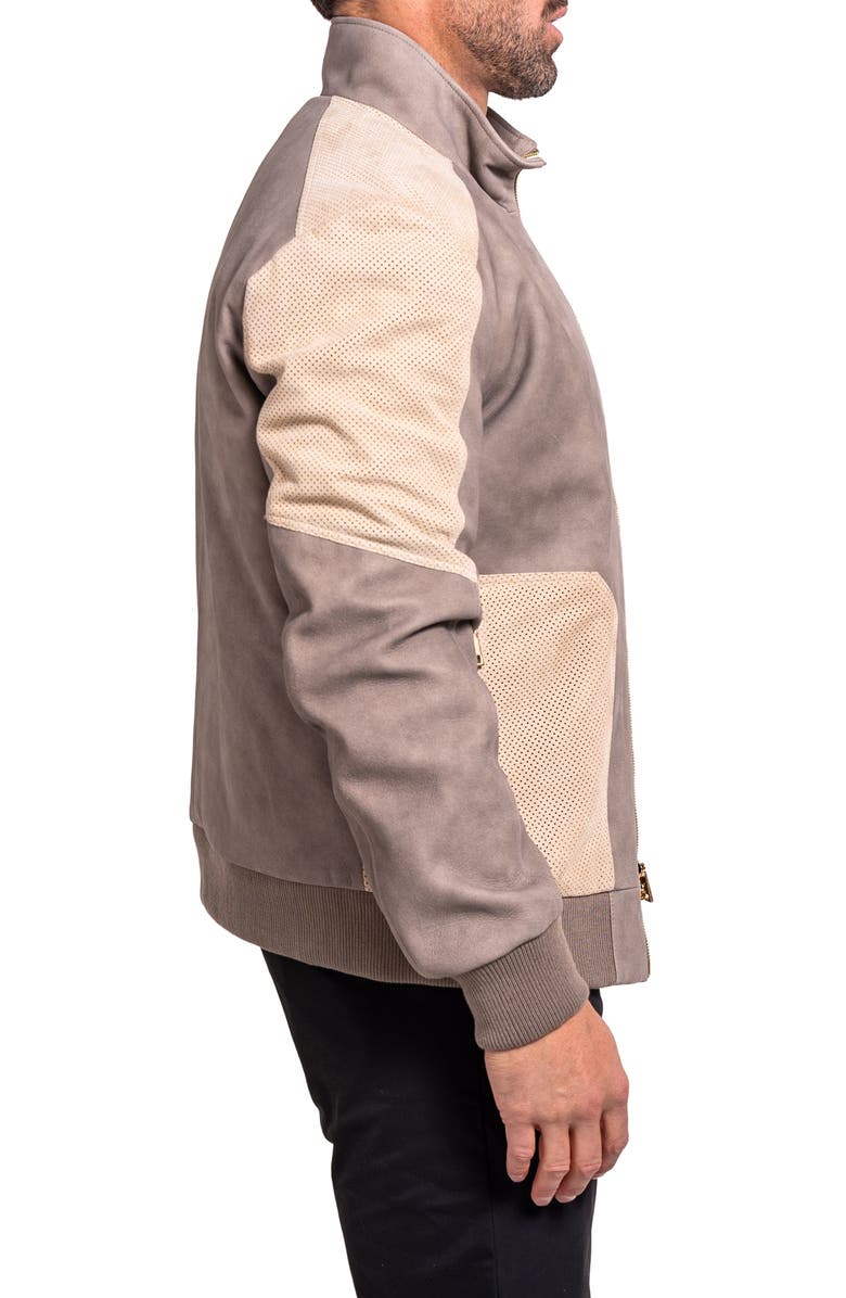 Maceoo Resistance Mixed Media Suede Jacket, Alternate, color, Grey