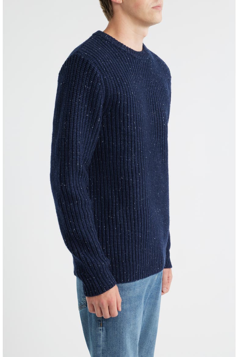 Donegal Tweed Wool Blend Crewneck Sweater, Alternate, color, NAVY